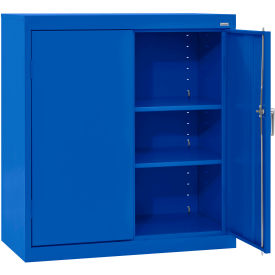 Sandusky® Classic Counter Height Storage Cabinet 36"W x 24"D x 36"H All-Welded Blue 