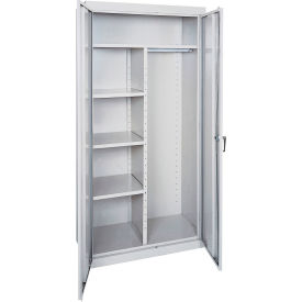 Classic All-Welded Combination Storage Cabinet, 36"W x 18"D x 72"H, Dove Gray view 2
