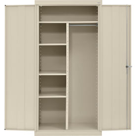 Sandusky® Classic All-Welded Combination Storage Cabinet Solid Door 36""W x 24""D x 72""H Putty