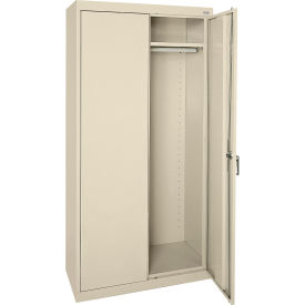 Sandusky® Classic All-Welded Wardrobe Cabinet Solid Door 36""W x 24""D x 72""H Putty