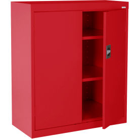 Sandusky® Elite Counter Height Storage Cabinet 36"W x 18"D x 36"H All-Welded Red 