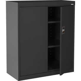 Sandusky® Elite HD Counter Height Storage Cabinet 22 Gauge 36""W x 18""D x 36""H Textured Black