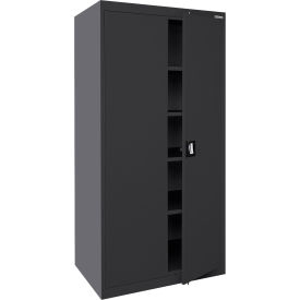 Sandusky® Elite Heavy Duty Tall Storage Cabinet 22 Gauge 36""W x 18""D x 72""H Textured Black