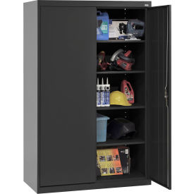 Sandusky® Elite Heavy Duty Tall Storage Cabinet 22 Gauge 46""W x 24""D x 72""H Textured Black