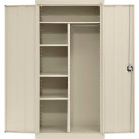 Sandusky® Elite All-Welded Combination Storage Cabinet Solid Door 36""W x 18""D x 72""H Putty