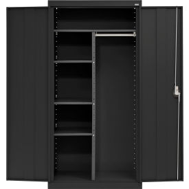Sandusky® Elite All-Welded Combination Storage Cabinet Solid Door 36""W x 18""D x 72""H Black