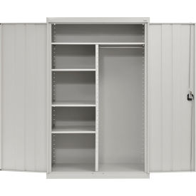 Sandusky® Elite All-Welded Combination Storage Cabinet Solid Door 46""W x 24""D x 72""H Gray