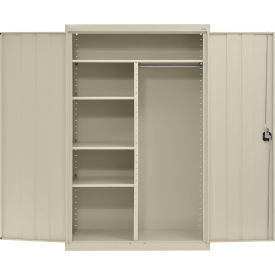 Sandusky® Elite All-Welded Combination Storage Cabinet Solid Door 46""W x 24""D x 72""H Putty