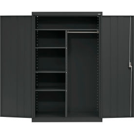 Sandusky® Elite All-Welded Combination Storage Cabinet Solid Door 46""W x 24""D x 72""H Black