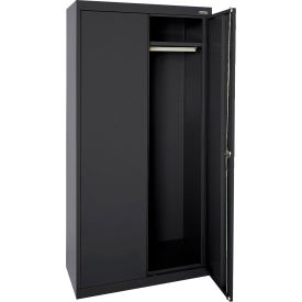 Sandusky® Elite All-Welded Wardrobe Cabinet Solid Door 36""W x 24""D x 72""H Textured Black