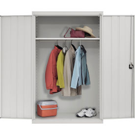 Sandusky® Elite All-Welded Wardrobe Cabinet Solid Door 46""W x 24""D x 72""H Dove Gray