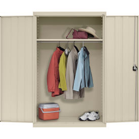 Sandusky® Elite All-Welded Wardrobe Cabinet Solid Door 46""W x 24""D x 72""H Putty