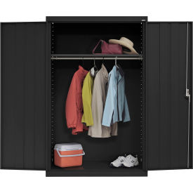 Sandusky® Elite All-Welded Wardrobe Cabinet Solid Door 46""W x 24""D x 72""H Textured Black