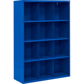 Sandusky® Cubbie Storage Cabinet 12 Openings Open Front Steel 46"W x 18"D x 66"H Blue 