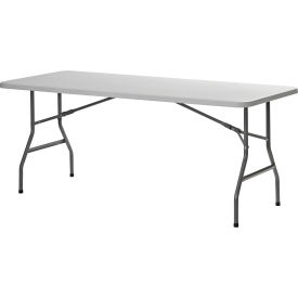 folding foot gray plastic table sandusky globalindustrial tables