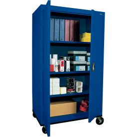 Sandusky® Transport Heavy Duty Mobile Storage Cabinet 22 Gauge 36"W x 24"D x 72"H Blue 