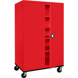 Sandusky® Transport Heavy Duty Mobile Storage Cabinet 22 Gauge 46"W x 24"D x 78"H Red 