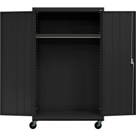 Sandusky® Transport Heavy Duty Wardrobe Cabinet 22 Gauge 46""W x 24""D x 78""H Textured Black