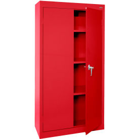Sandusky® Value Line Light Duty Storage Cabinet 24 Gauge 30"W x 18"D x 66"H Red 