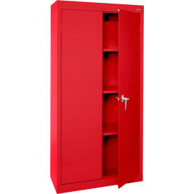 Sandusky® Value Line Light Duty Storage Cabinet 24 Gauge 30"W x 18"D x 72"H Red 
