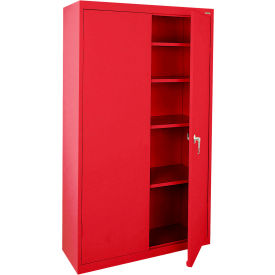Sandusky® Value Line Light Duty Storage Cabinet 24 Gauge 36"W x 18"D x 72"H Red 