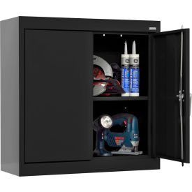 Sandusky® HD Classic Wall Mount Storage Cabinet 24 Gauge 30""W x 12""D x 26""H Textured Black