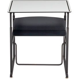 Safco Products 1203DE Safco® AlphaBetter Adjustable-Height Desk, Swinging Footrest Bar, 28 x 20", Dry Erase image.