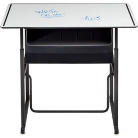 Safco Products 1209DE Safco® AlphaBetter Adjustable-Height Desk, Book Box, Swinging Footrest Bar, 36 x 24", Dry Erase image.
