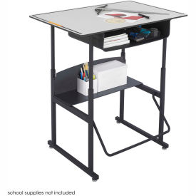 Safco Products 1209GR AlphaBetter™ Desk, 36 x 24 Premium Top, with Book Box - Gray & Black image.