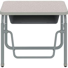 Safco Products 1222GR Safco® AlphaBetter 2.0 Height Adjustable Desk, Book Box, Pendulum Bar 22"-30"H, Gray image.