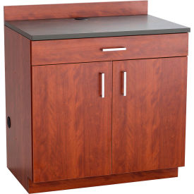 Safco® Hospitality Base Cabinet with 1 Drawer & 2 Doors 36""W x 25""D x 39""H Mahogany