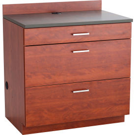 Safco® Hospitality Base Cabinet with 3 Drawers 36""W x 25""D x 39""H Mahogany
