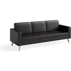 Safco Products 1730BL Safco® Lounge Sofa, 29-3/4"D x 77"W x 27-7/8"H, Black image.