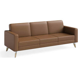 Safco Products 1730COG Safco® Lounge Sofa, 29-3/4"D x 77"W x 27-7/8"H, Cognac image.