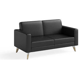Safco Products 1731BL Safco® Lounge Settee, 29-3/4"D x 53-1/2"W x 27-7/8"H, Black image.
