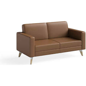 Safco Products 1731COG Safco® Lounge Settee, 29-3/4"D x 53-1/2"W x 27-7/8"H, Cognac image.
