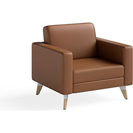 Safco Products 1732COG Safco® Safco Lounge Chair, 29-3/4"D x 33"W x 29"H, Cognac image.