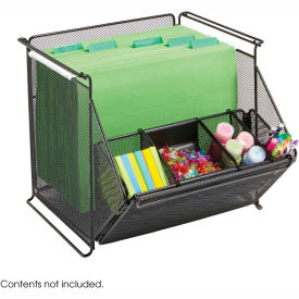 Safco Products 2164BL Safco® Onyx™ Stackable Mesh Storage Bins image.