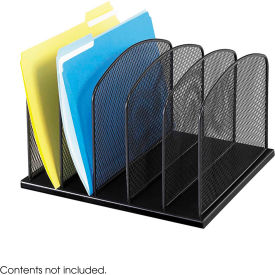 Safco Products 3256BL Onyx™ 5 Upright Sections Desktop Organizer image.