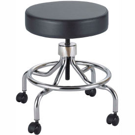 Safco Products 3432BL Safco® Lab Stool - Vinyl - Screw Lift - 25"H - Black image.