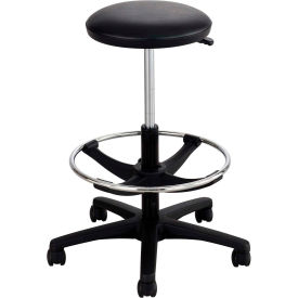 Safco Products 3436BL Safco® Extended-Height Lab Stool with Foot Ring - Black Vinyl image.