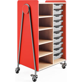 Safco® Whiffle™ Typical 2 Mobile Storage Cabinet 30""W x 19-3/4""D x 48""H Red
