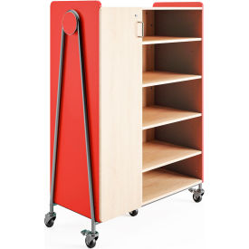 Safco® Whiffle™ Typical 4 Mobile Storage Cabinet 43-1/4""W x 19-3/4""D x 60""H Red