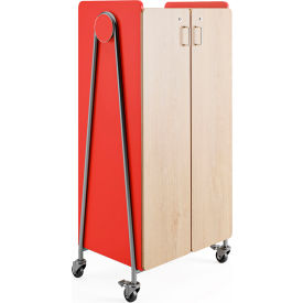 Safco® Whiffle™ Typical 2 Mobile Storage Cabinet 30""W x 19-3/4""D x 60""H Red