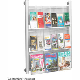 Safco Products 4134SL Luxe™ Magazine Rack - 9 Pocket - Silver image.