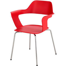 Safco Products 4275RD Safco® Bandi Shell Stack Chair, 19"D x 23-3/4"W x 31"H, Red image.
