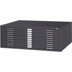 Safco Products 4986BL 10-Drawer Steel Flat File for 30" x 42" Documents - Black image.