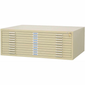 Safco Products 4986TS 10-Drawer Steel Flat File for 30" x 42" Documents - Sand image.