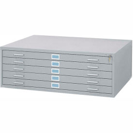 Safco Products 4996GRR 5-Drawer Steel Flat File for 30" x 42" Documents, Gray image.