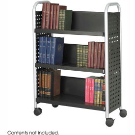 Safco Products 5336BL Safco® 5336 Single Sided 3 Shelf Book Cart image.